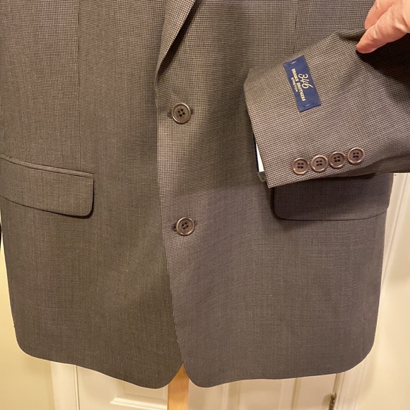 NWT Brooks Brothers - Brown & tan small houndstooth pattern wool blazer … - Picture 4 of 9